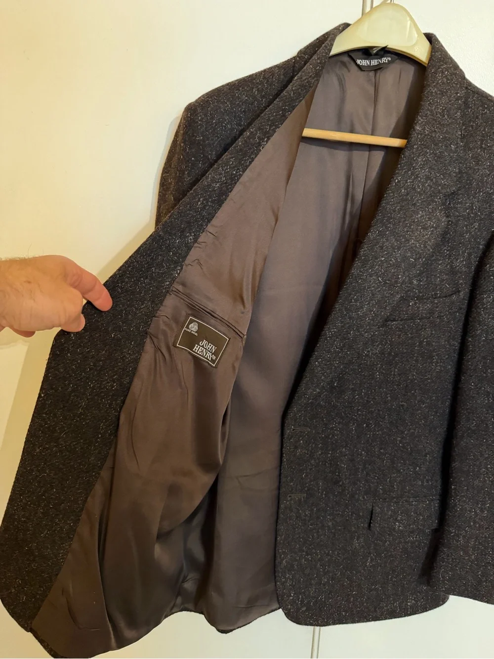 Versatile Men's Brown Tweed Blazer - Giorgio Armani